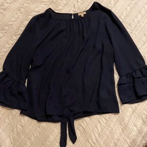 Sheer navy blouse